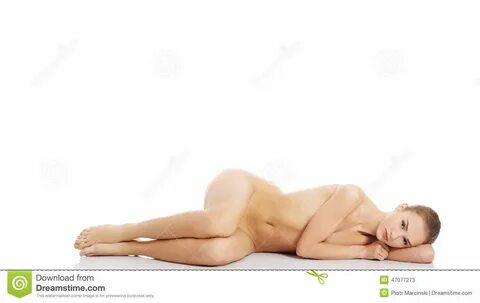 Fit naked woman lying down stock image. Image of fashion - 47077273