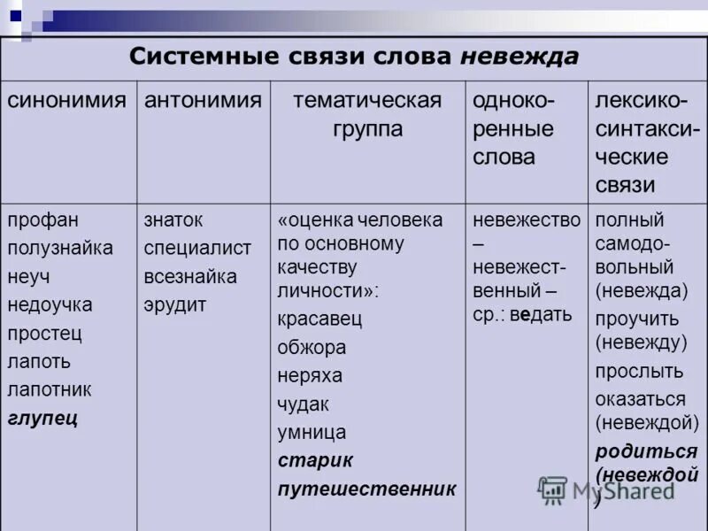 Системная лексика