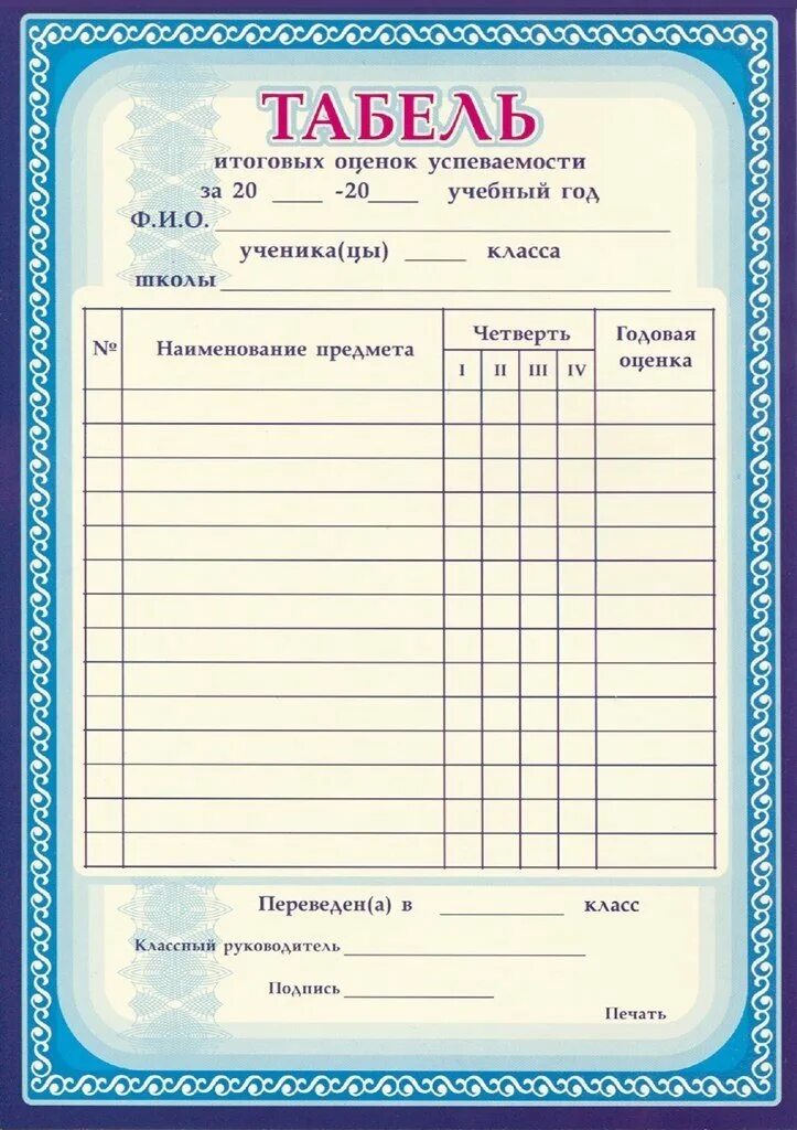 Выставление итоговых оценок