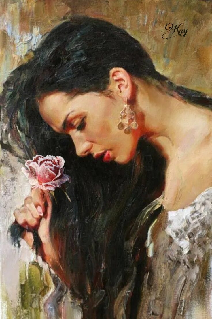 Брюнетка маслом. Michael Garmash. Michael Garmash картины. Michael Inessa Garmash живопись.