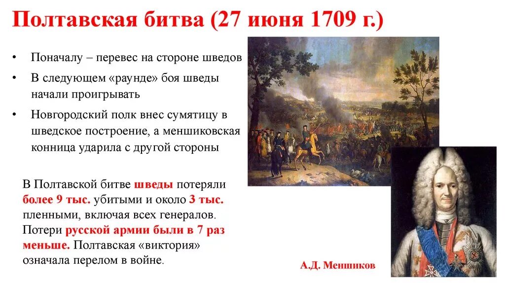 Назовите основного противника россии в полтавской битве