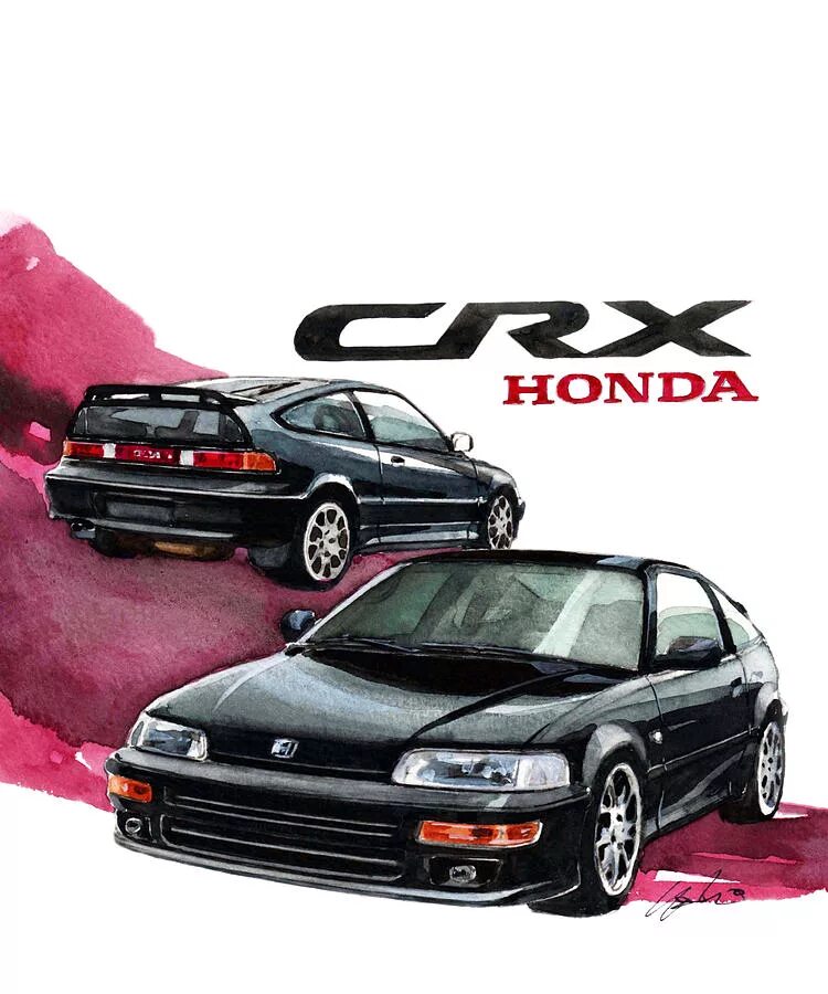 Honda арт. Honda CRX Art. Постер Хонда Цивик. Honda Civic плакат. Honda CRX мультяшная.