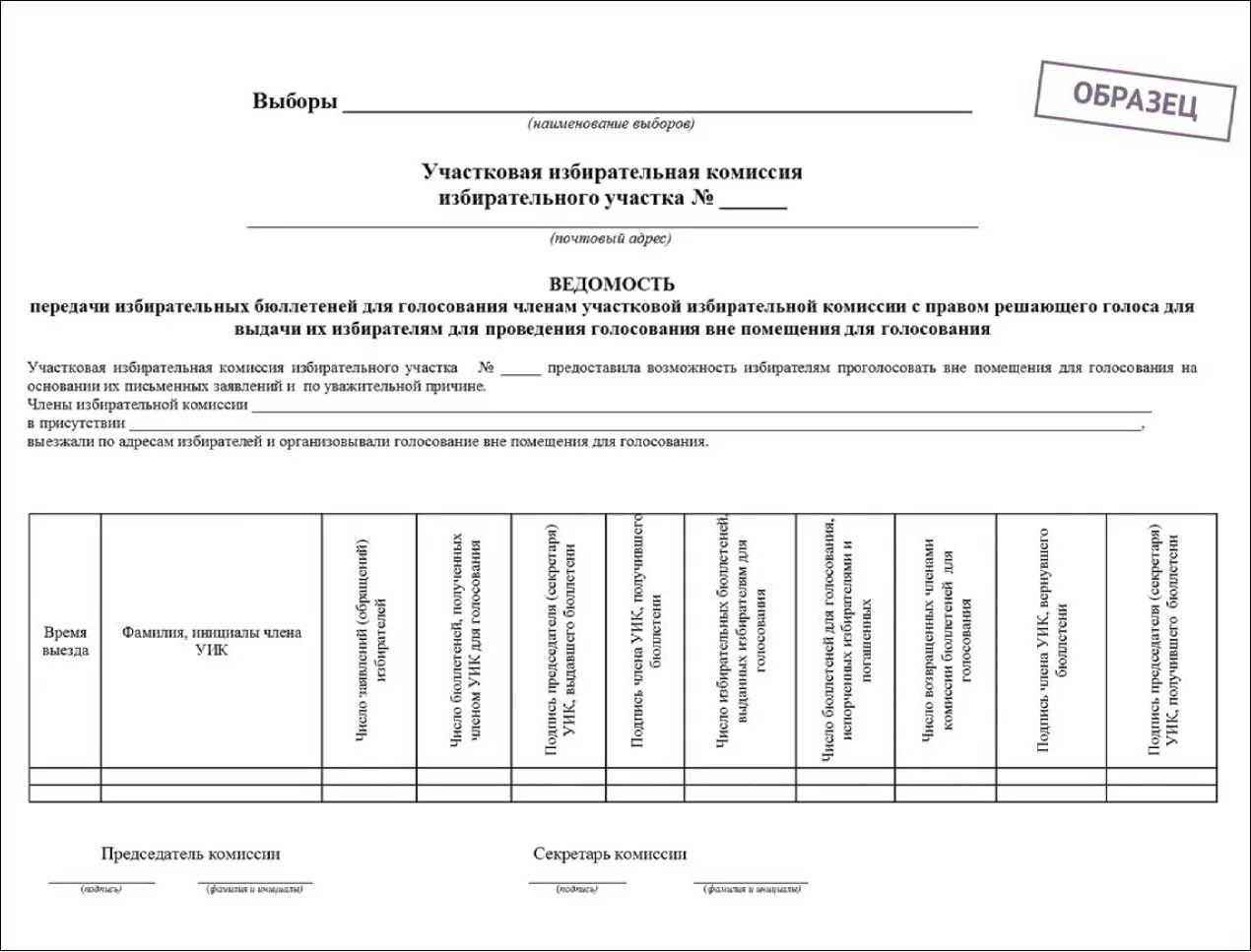 Кому выдаются бюллетени для голосования вне помещения. Реестр выдачи бюллетеней для голосования. Реестр выдачи бюллетеней для голосования образец. Ведомость выдачи бюллетеней для голосования в помещении.