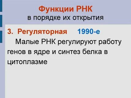 Функции рнк