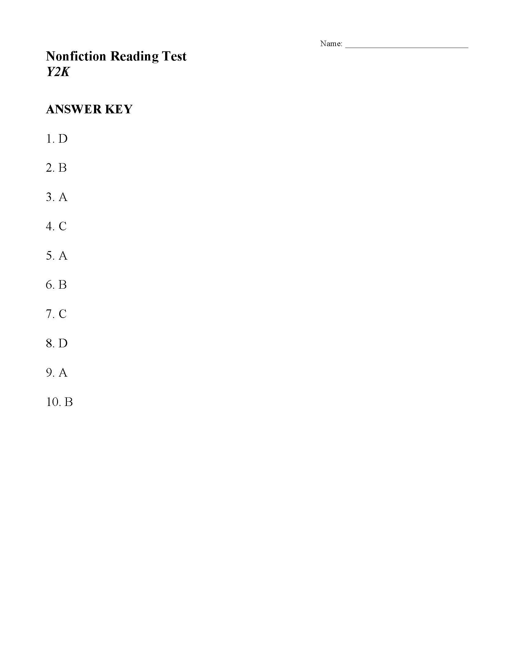 Reading test a2. Nonfiction reading test metal detectors answers. nonfiction reading test money.