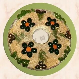Салат блины курица грибы