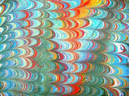 an abstract painting with many colors on it 