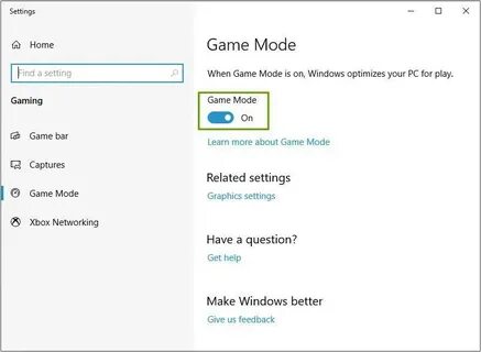 Recommended setting