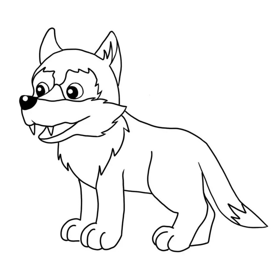 Нарисовать волка мультика