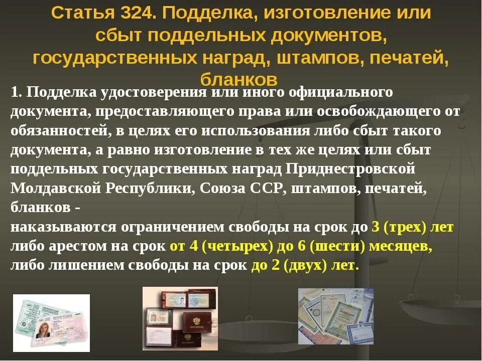 Статья за продажу карты. Статья за подделку документов.