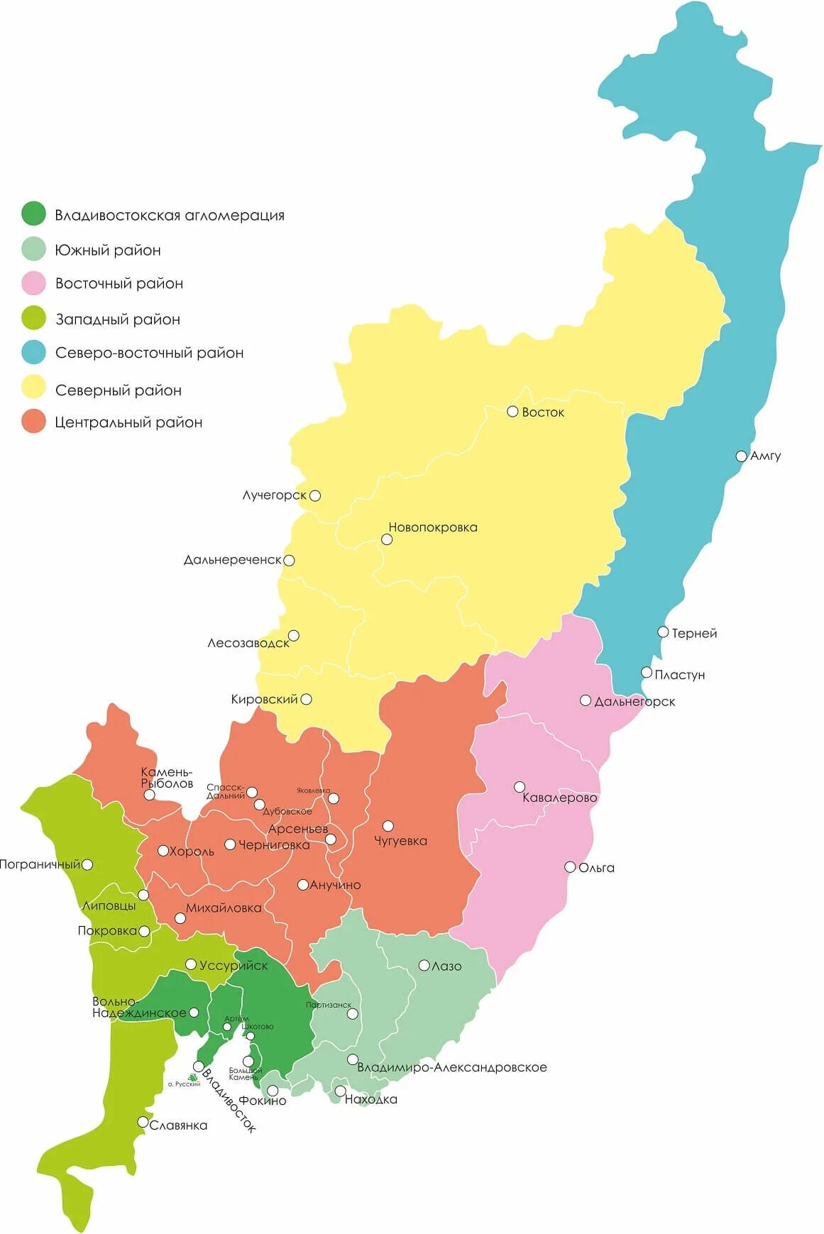 Центральный район приморского края. Владивостокская агломерация Приморский край. Приморский край карта с районами и округами. Юго Восток Приморского края на карте. Административная карта Приморского края.