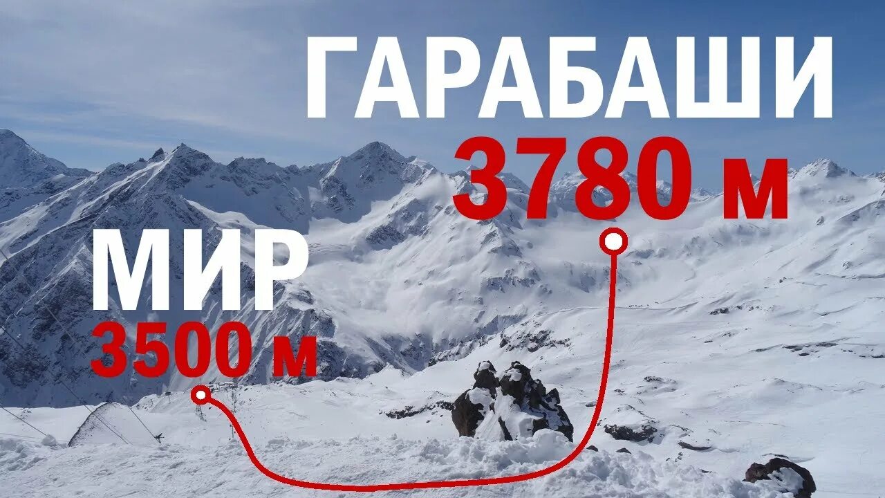 Эльбрус мир высота. Склон гарабаши мир. от «станции мир» до «станции гара-баши» на горе эльбрус.