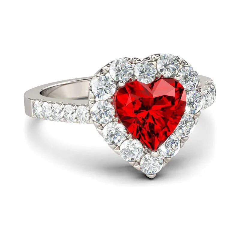 Fashion Jewelry Ring Heart Shape AAA CZ Crystal Wedding Rings for Women Romantic