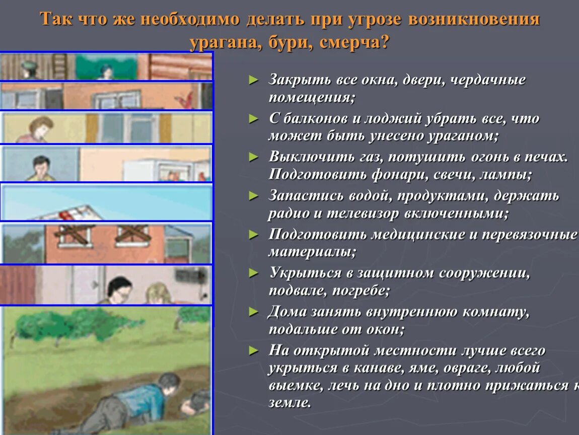 Что следует сделать если в помещении. Правила поведения при урагане Буре и смерче ОБЖ. Модель поведения при урагане смерче Буре. Алгоритм поведения при смерче. Действия при природных ЧС.