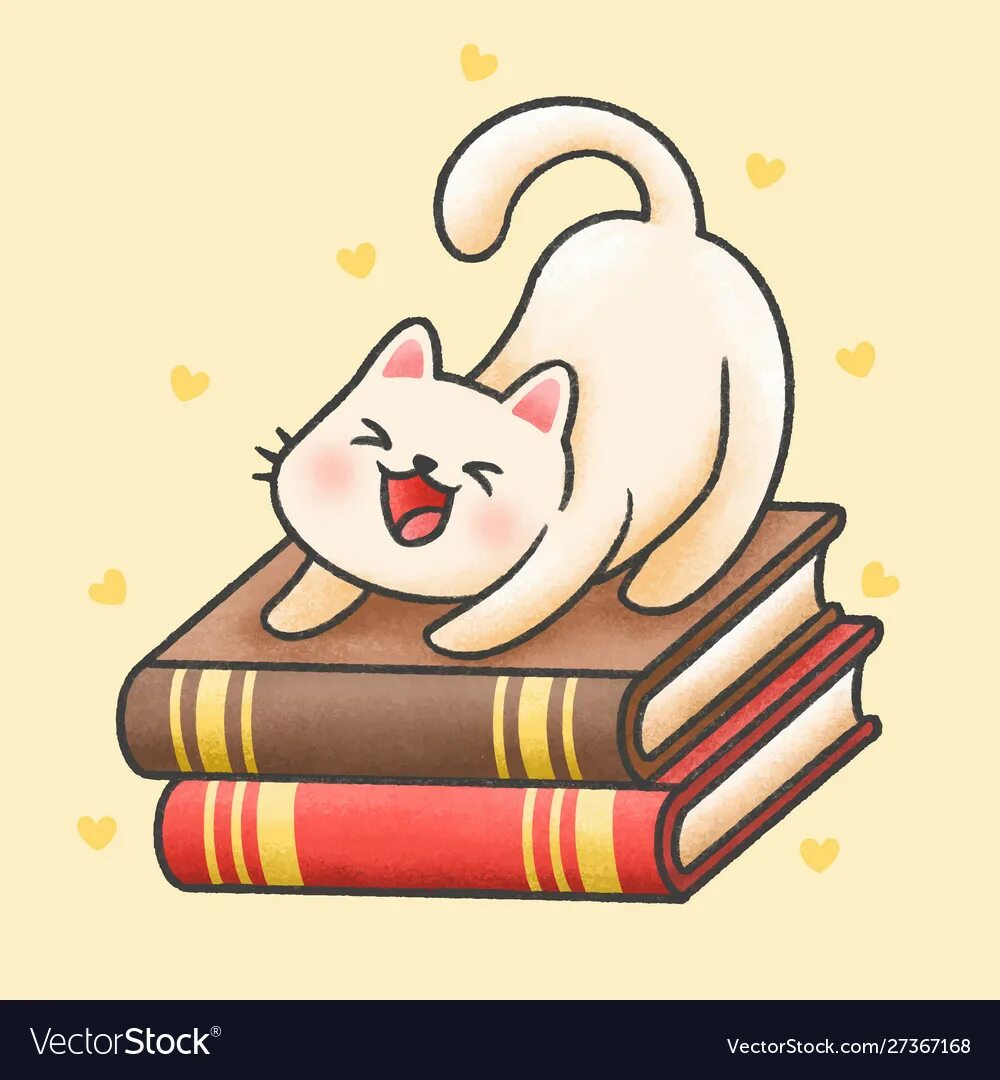 Cartoon cat reader