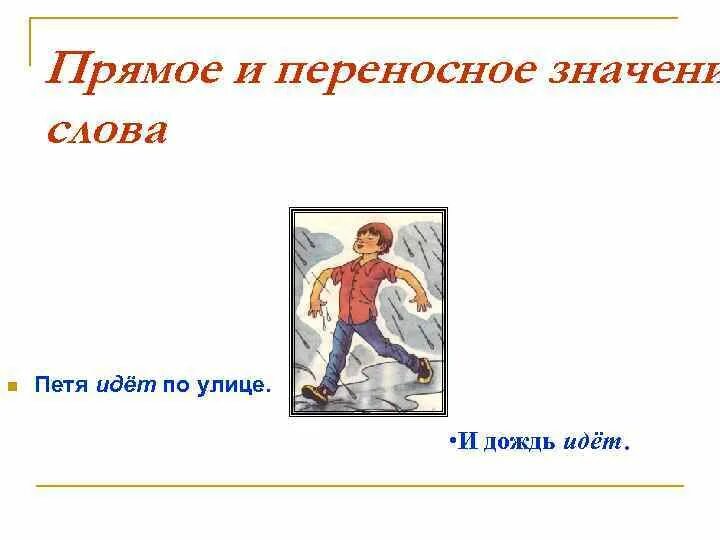 Осадок перен тяжелое чувство материал. Слово ходят в прямом и переносном. Прямое и переносное значение слова 5 класс рисунки. Идет дождь прямое или переносное значение.