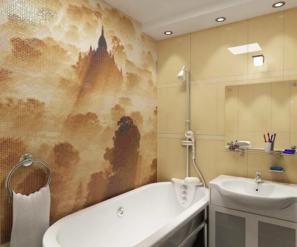 Стены в ванной. Панно для ванной комнаты. Панно над ванной. Отделка ванной. Панно из плитки в ванную.