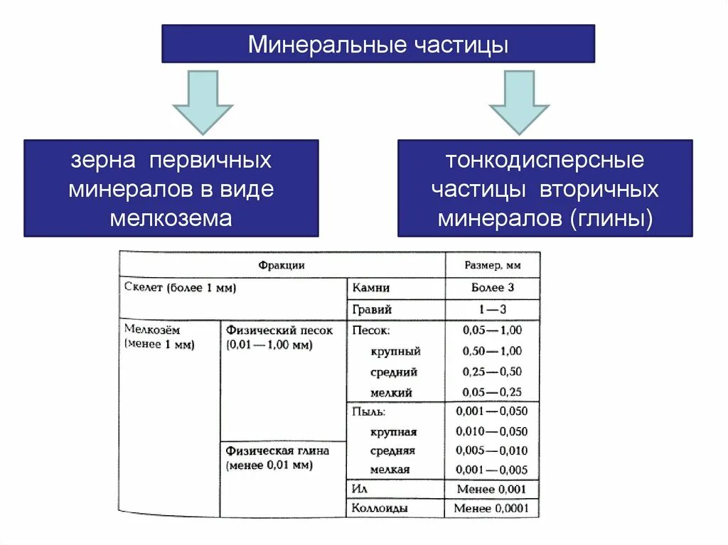 Минеральные частицы это