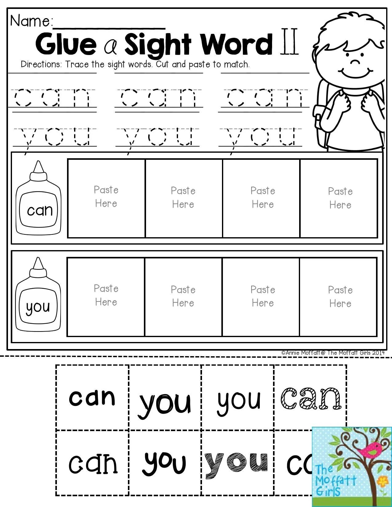 She can read well. Read Cut and paste the Words. Sight Words for Beginners. Sight Word building. Sight Words Elementary.