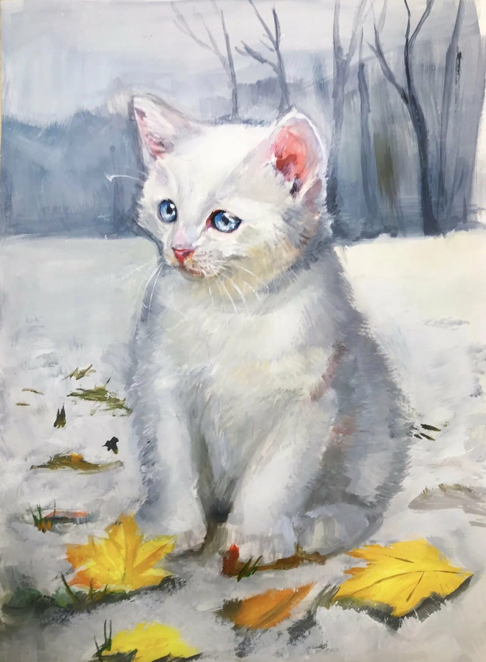 Как нарисовать кошку гуашью. Кот гуашью. кошка гуашью. котенок гуашью. кошка акварелью для детей.