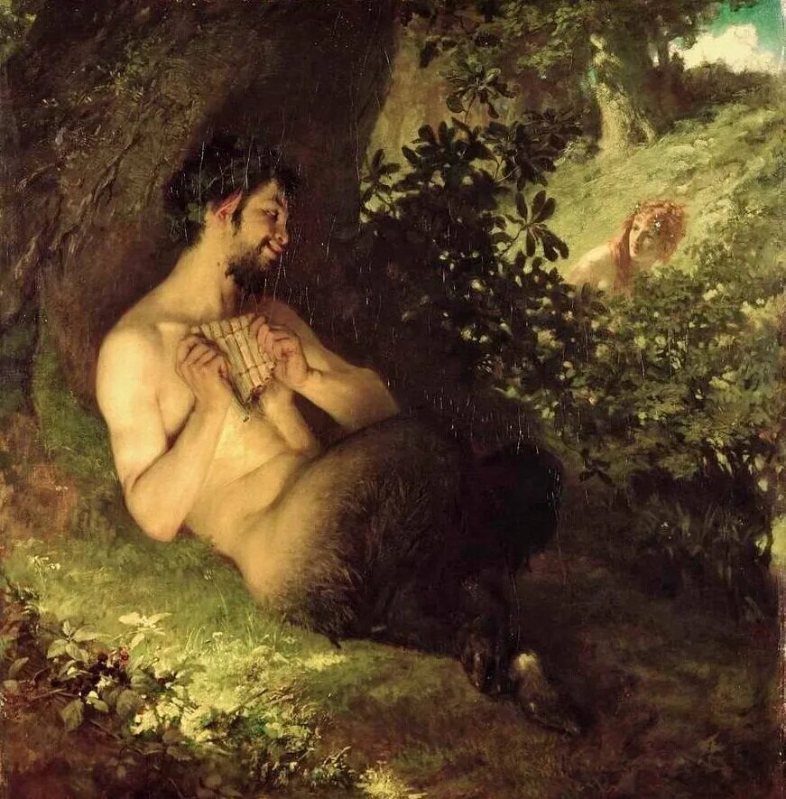 Пан играет. Сатир фавн пан живопись. фавн пан сатир и нимфы. нимфа и сатир жерико. =szinyei-merse, pal (hungarian, 1845-1920) фавн и нимфа.