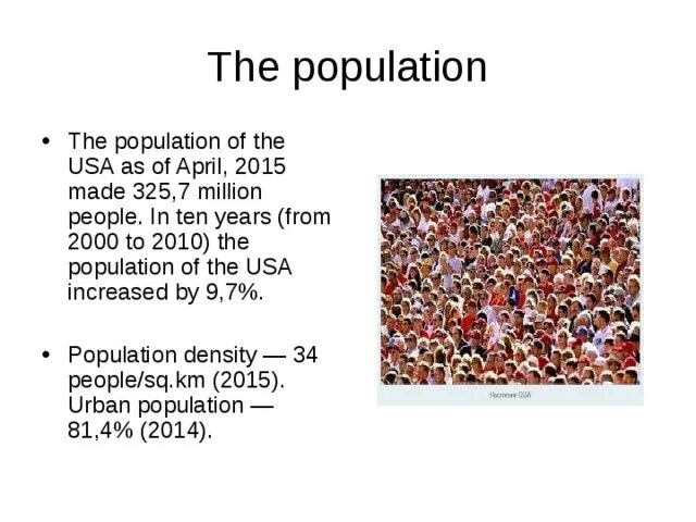 It has a population of. Usa population. the population of the usa is about 265 million people..