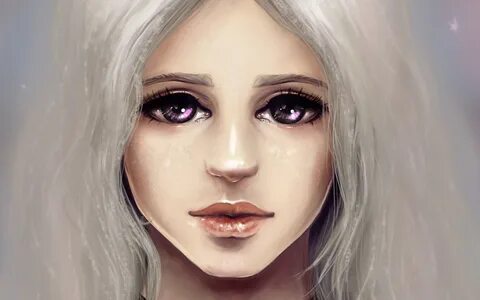 Арты девушек с белыми глазами