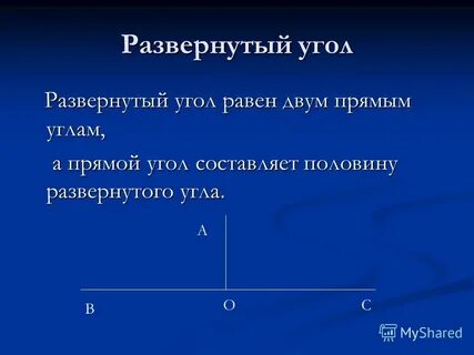 Угол называют развернутым если