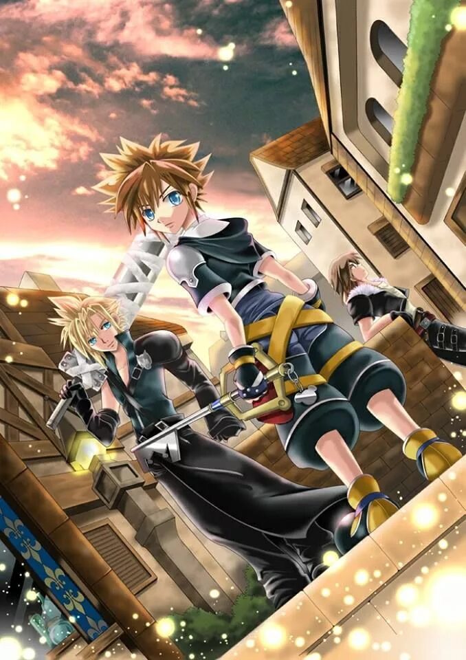 Final kingdom. Скволл Леонхарт Kingdom Hearts. Kingdom Hearts Клауд. Kingdom Hearts 1 cloud. Магическое королевство Сора.