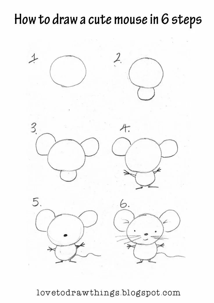 Как легко нарисовать мышку. Легкие рисунки. Рисунки пошагово. Схемы рисования для детей. Легкие рисунки для детей.