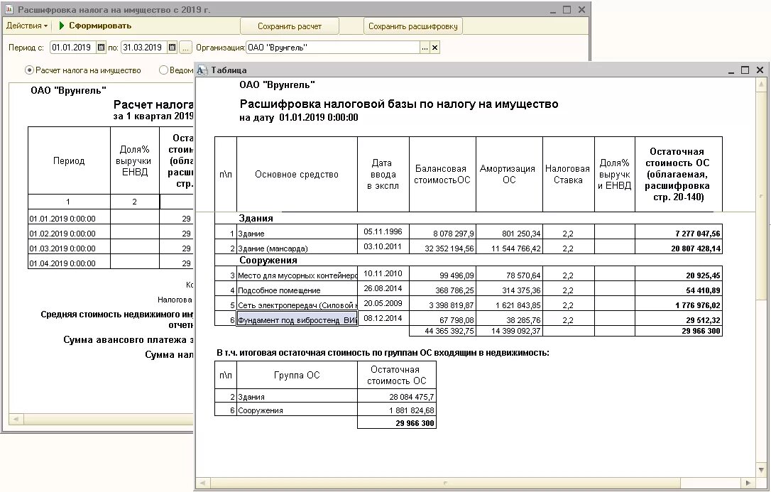 Налоги расшифровка. УПП налог на имущество. В 1с УПП 1.3 налог на имущество. Расчет налога на имущество в 1 с УПП. Как расшифровать налоговое