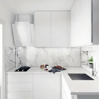 Белая столешница и фартук