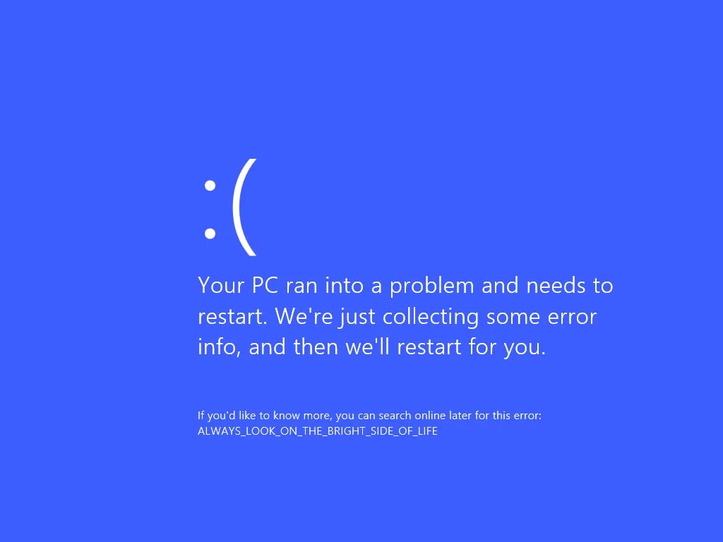 Your PC Ran into a problem. BSOD отвал. Your PC Ran into a problem and needs to restart. Your PC Ran. Can your pc