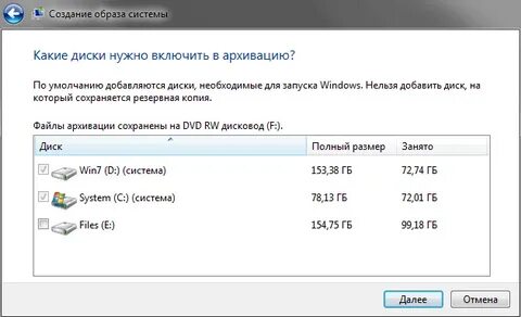Архивация диска