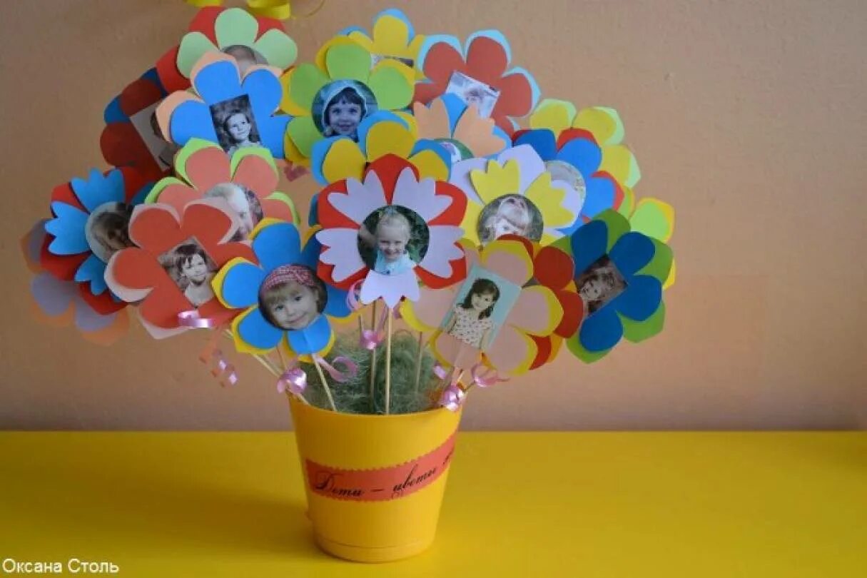Bouquet of Photo Flowers Crafts Spoonful Grandparents day crafts, Daycare crafts