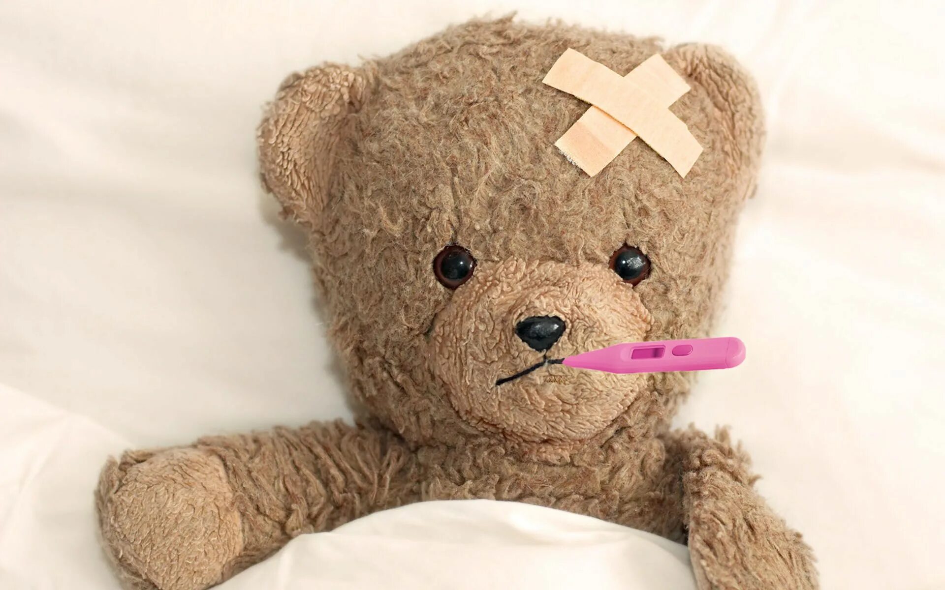 Игрушки заболели картинка. Медведь болеет. Заразился от игрушки. Игрушка больница для девочек. Зайчик с градусником.