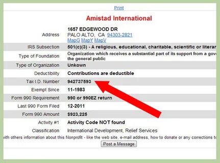 Tax id number