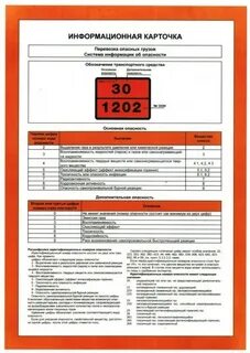 Аварийная карточка грузов