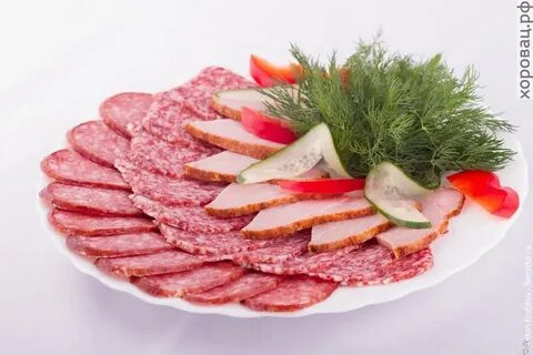 Нарезка мяса колбасы