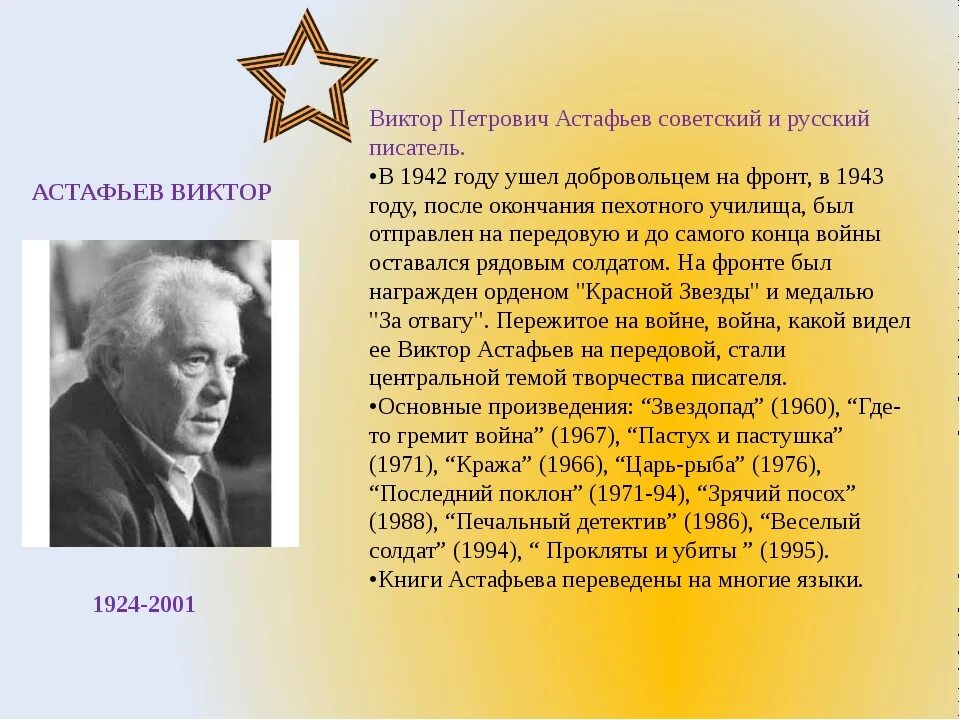 5 интересных фактов о астафьеве. Биография Виктора Петровича. В П Астафьев биография.