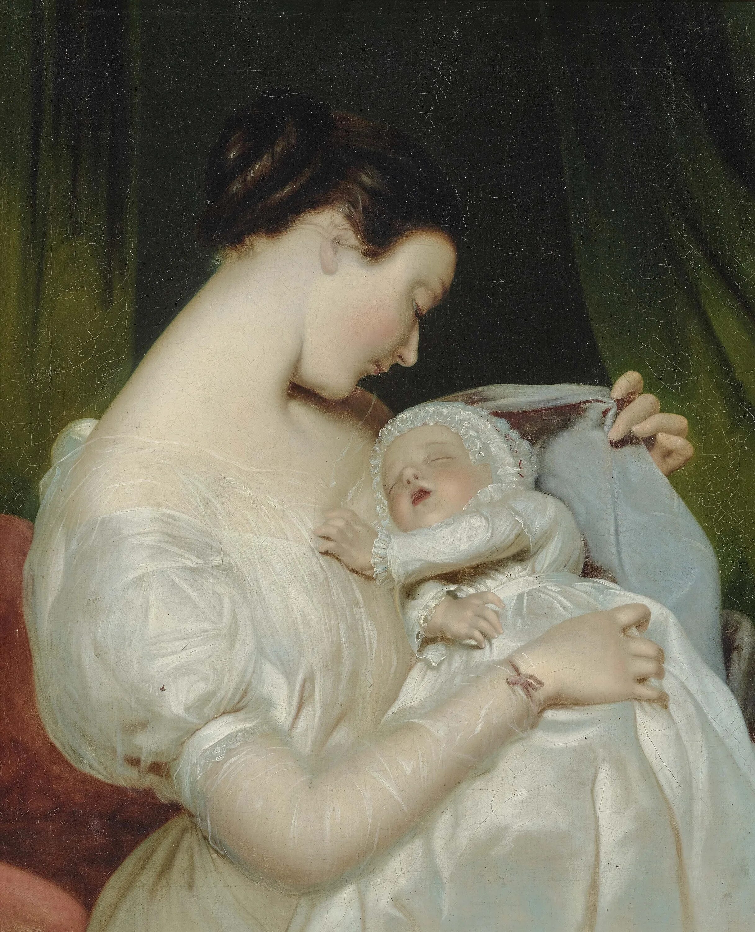 James Sant (1820-1916) - английский художник.. "Мать и дитя", Жук, 1906. Художник James Sant. Красота материнства