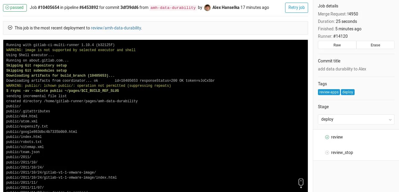 Ci commit ref