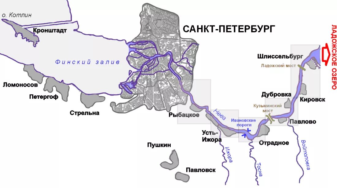 Какие водные объекты находятся в санкт петербурге