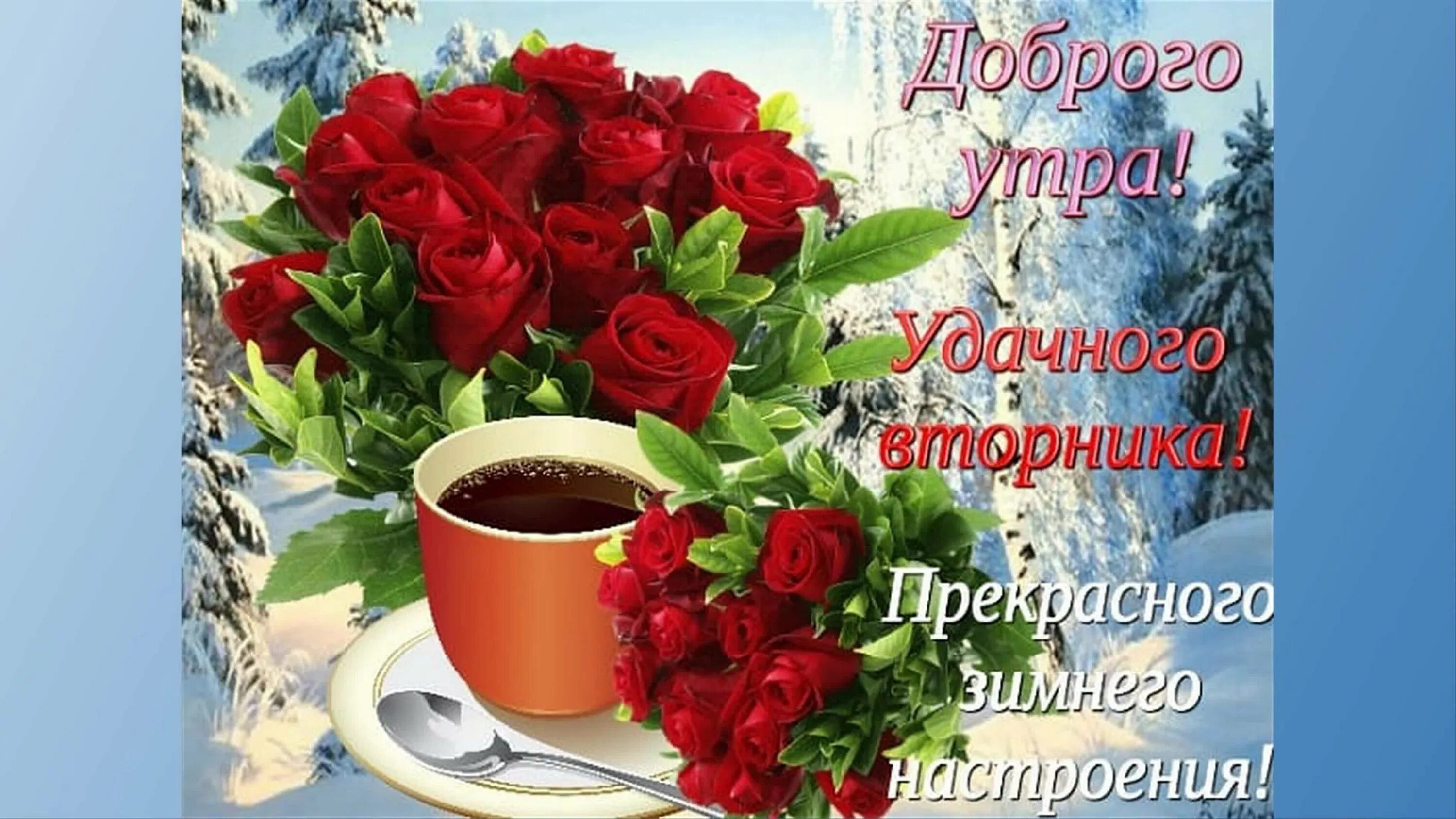 Доброе январское утро вторника и хорошего дня. Прекрасного вторника. прекрасного вторника и отличного настроения. пожелания на вторник. доброе утро хорошего дня и прекрасного настроения.