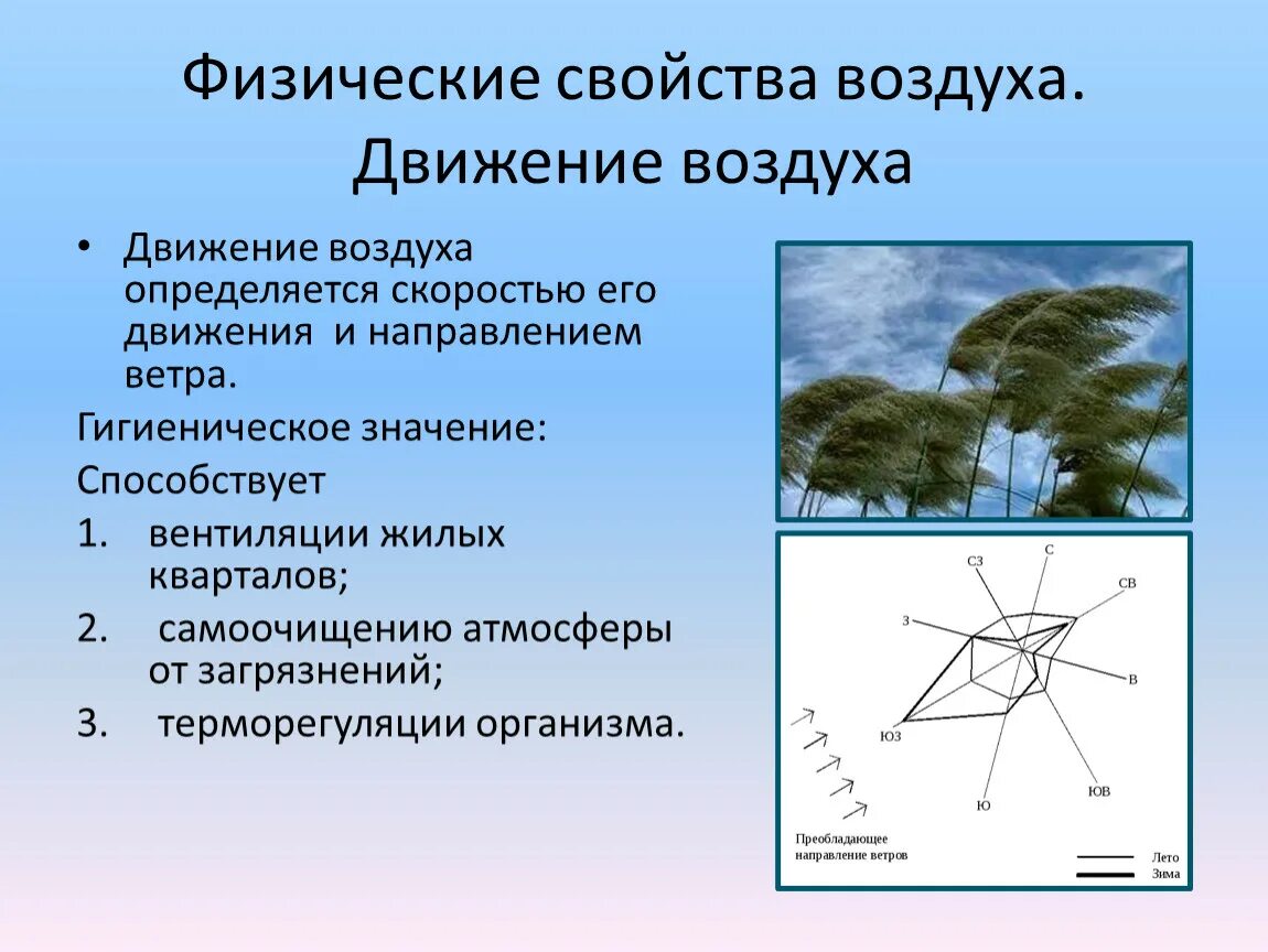 Изменение свойств атмосферы. Движение воздуха. Физические свойства воздуха. Значение движения воздуха. Физические свойства возду.