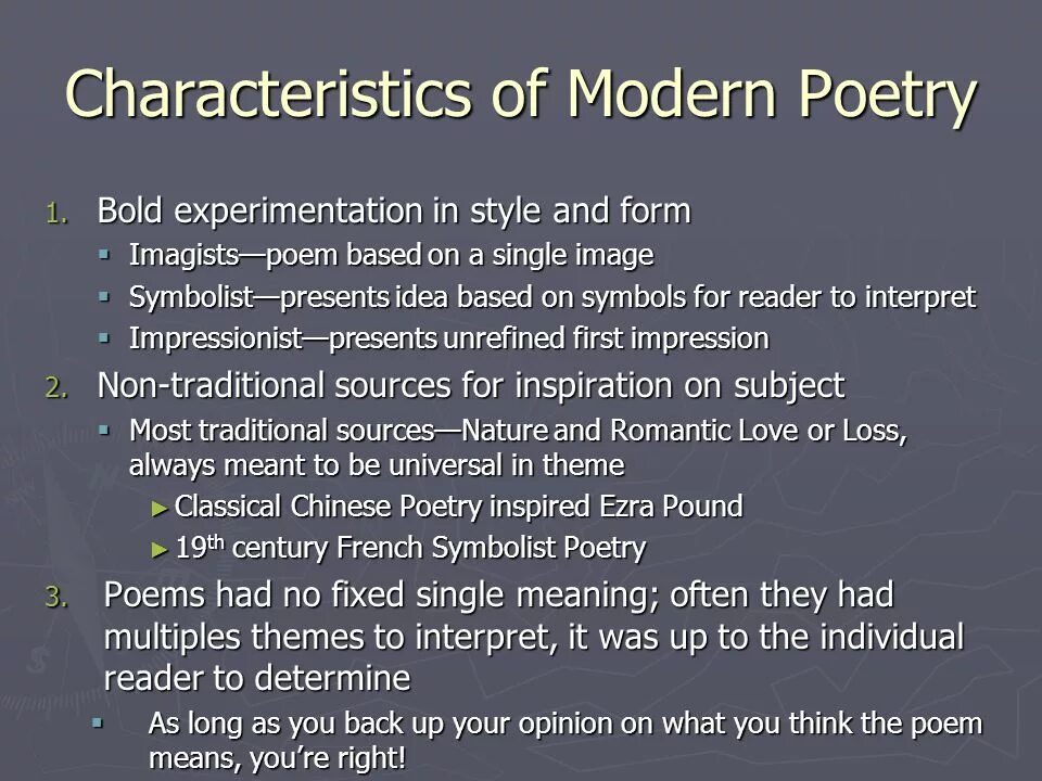 Poetry commands. Modern poetry. reading modernist poetry.