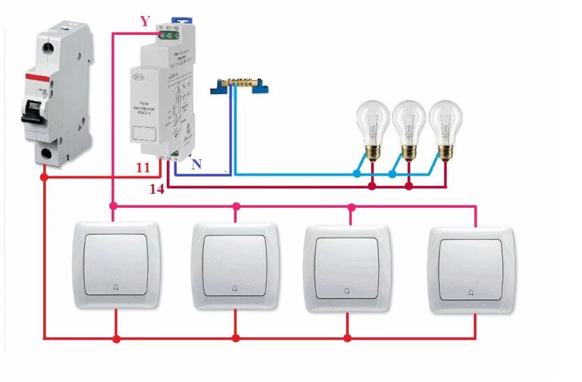 Нестандартное подключение. Импульсный реле для света схема подключения. Схема подключения освещения через импульсное реле. Схема подключения импульсного реле на свет. Импульсный автоматический выключатель схема подключения.