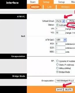 Interface setup