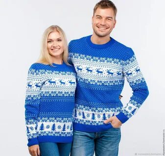 Белый новогодний свитер