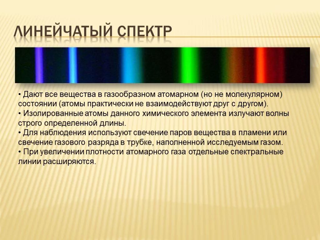 Полосатый и линейчатый спектр. Линейчатый (атомный) спектр. Линейчатый спектр излучения испускания. Линейчатый спектр полосатый спектр и непрерывный. Применение спектрального анализа презентация